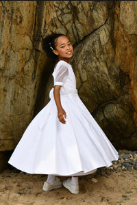 Paula's Communion Girls White Communion Dress:- PJ92