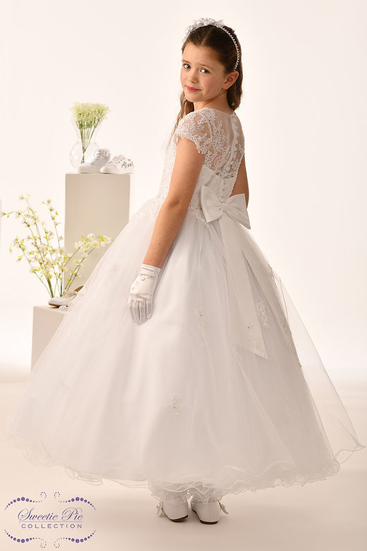 Sweetie Pie Girls White Communion Dress:- 5028