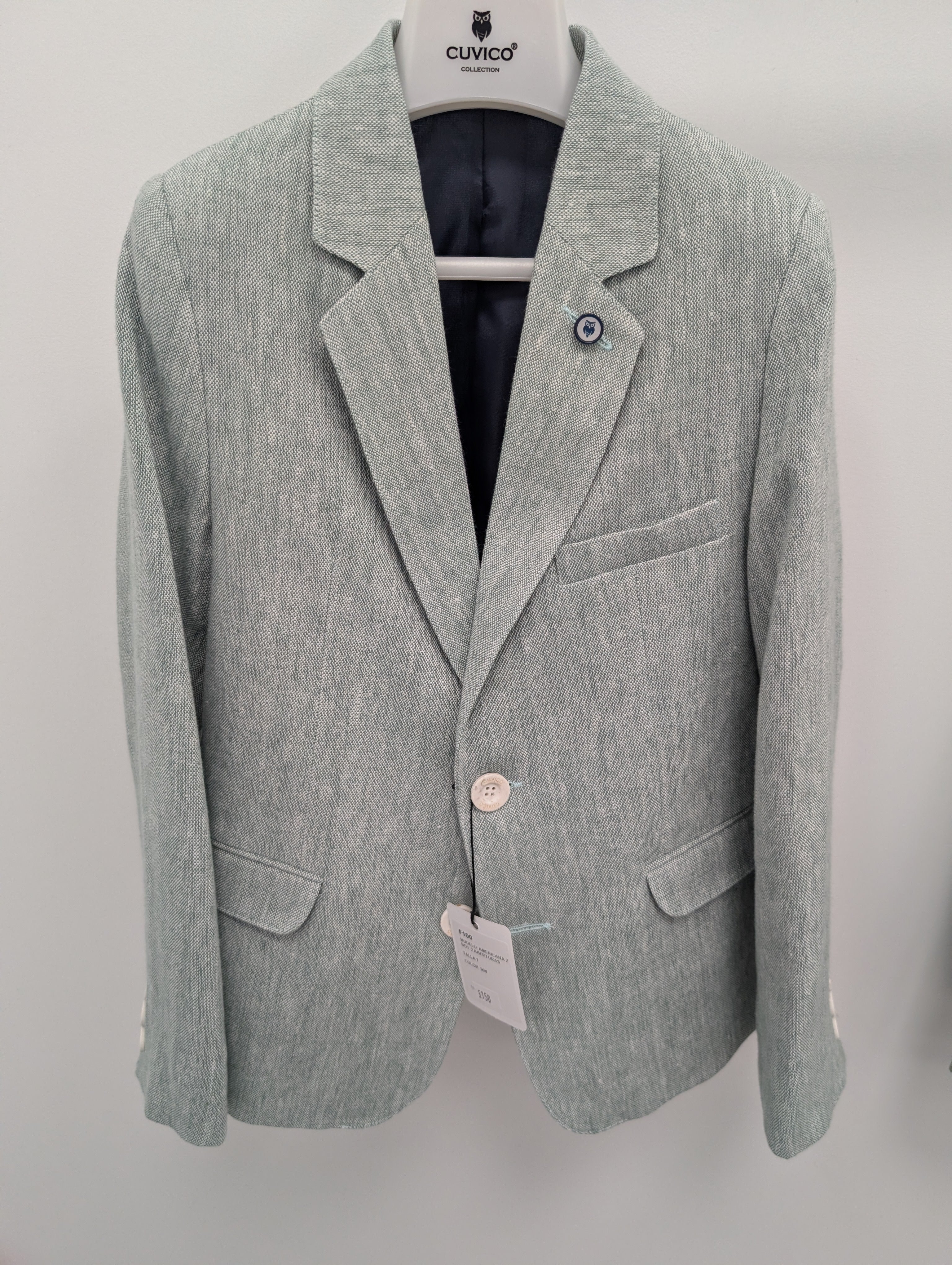 Cuvico Boys Light Green Blazer