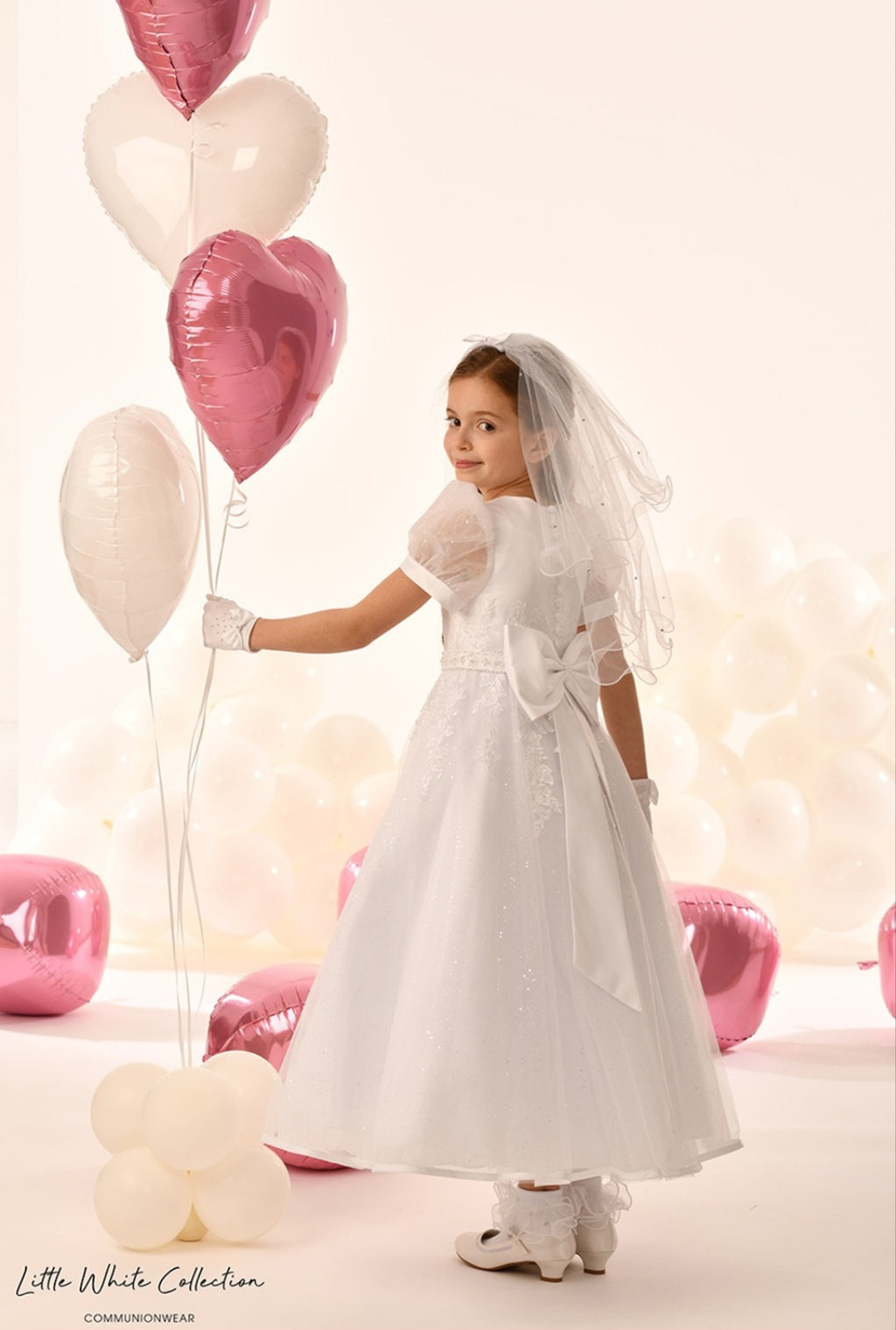 Little White Collection White Communion Dress:- LWCD233