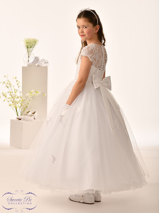 Sweetie Pie Girls White Communion Dress:- 5028