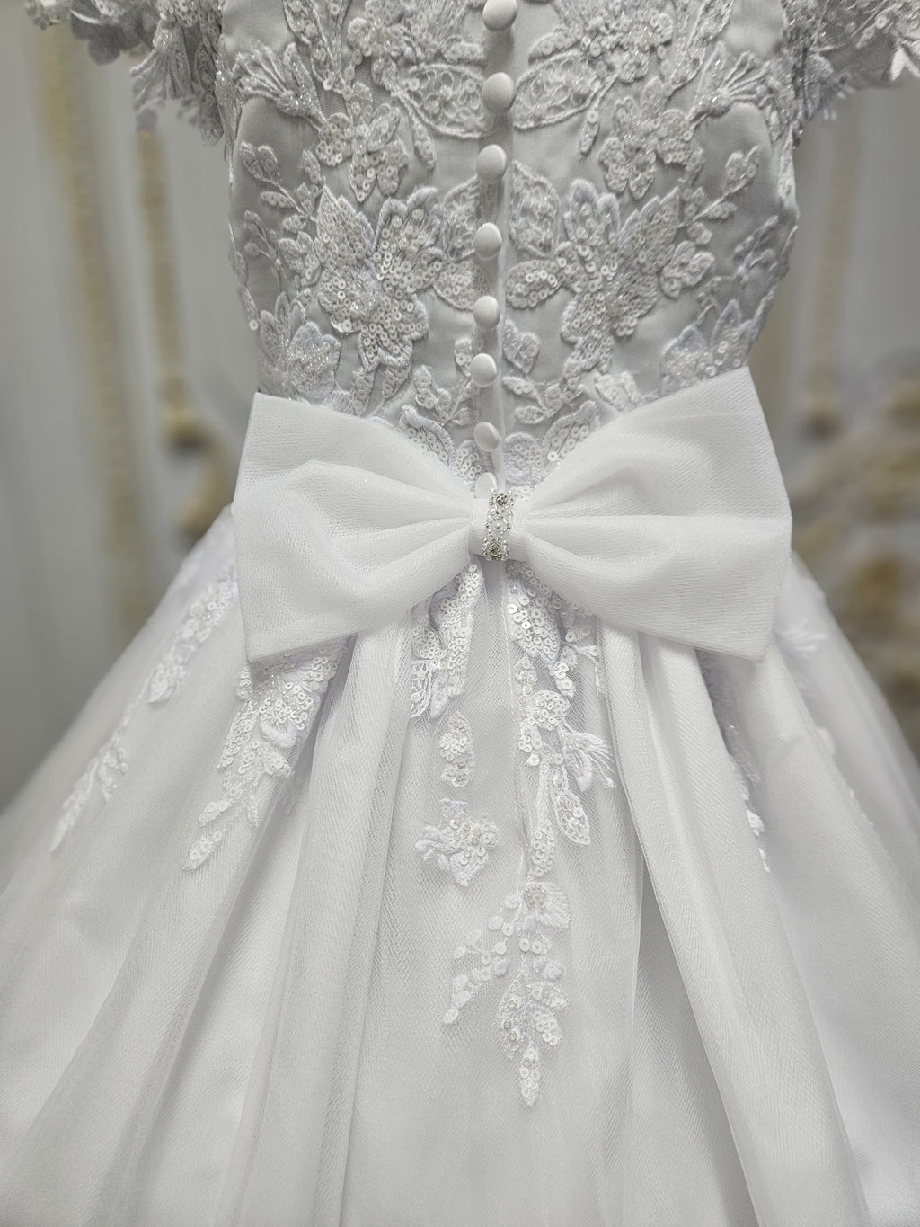 Rosa Bella By Sweetie Pie Girls White Communion Dress:- RB685