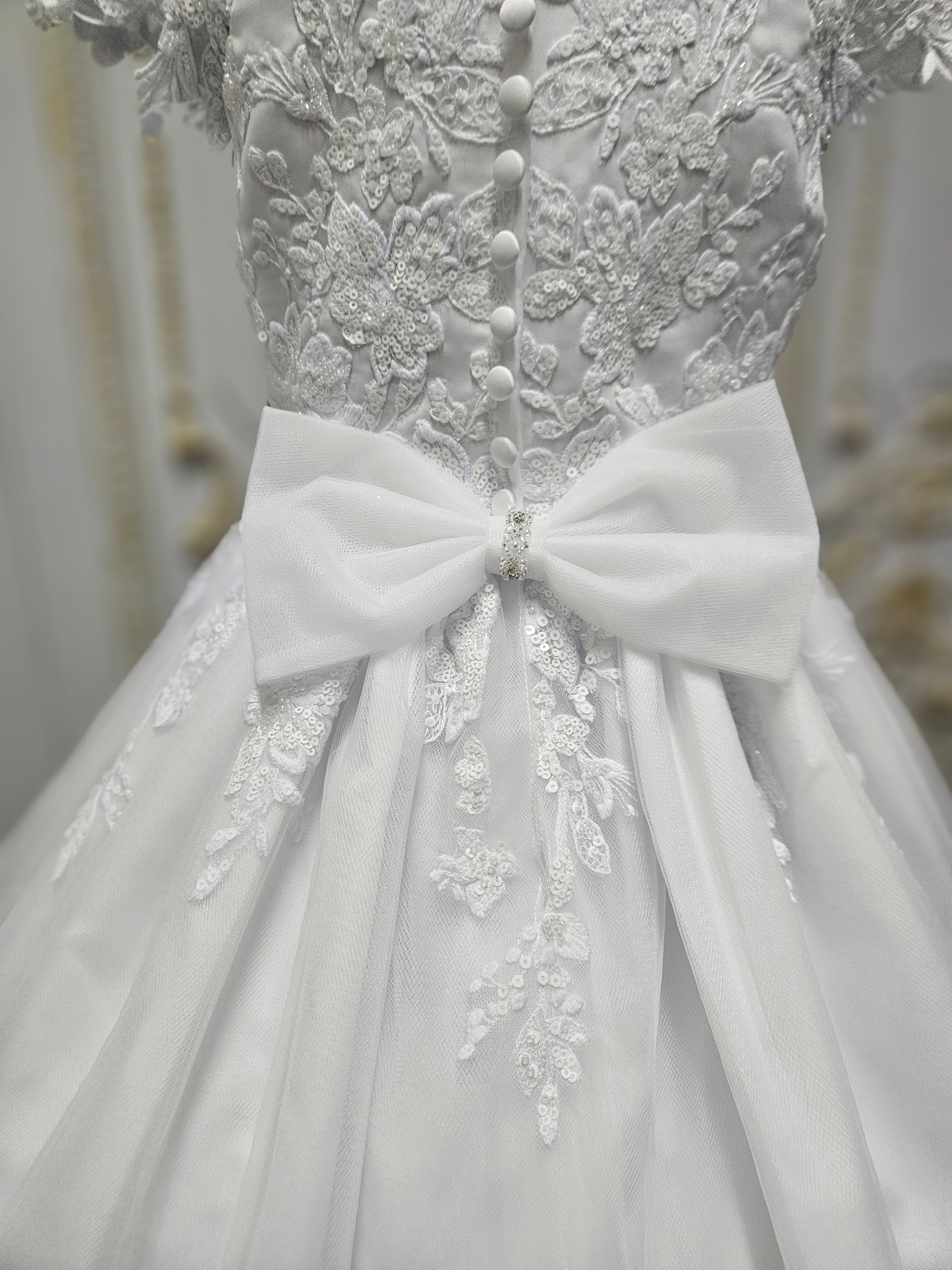 Rosa Bella By Sweetie Pie Girls White Communion Dress:- RB685