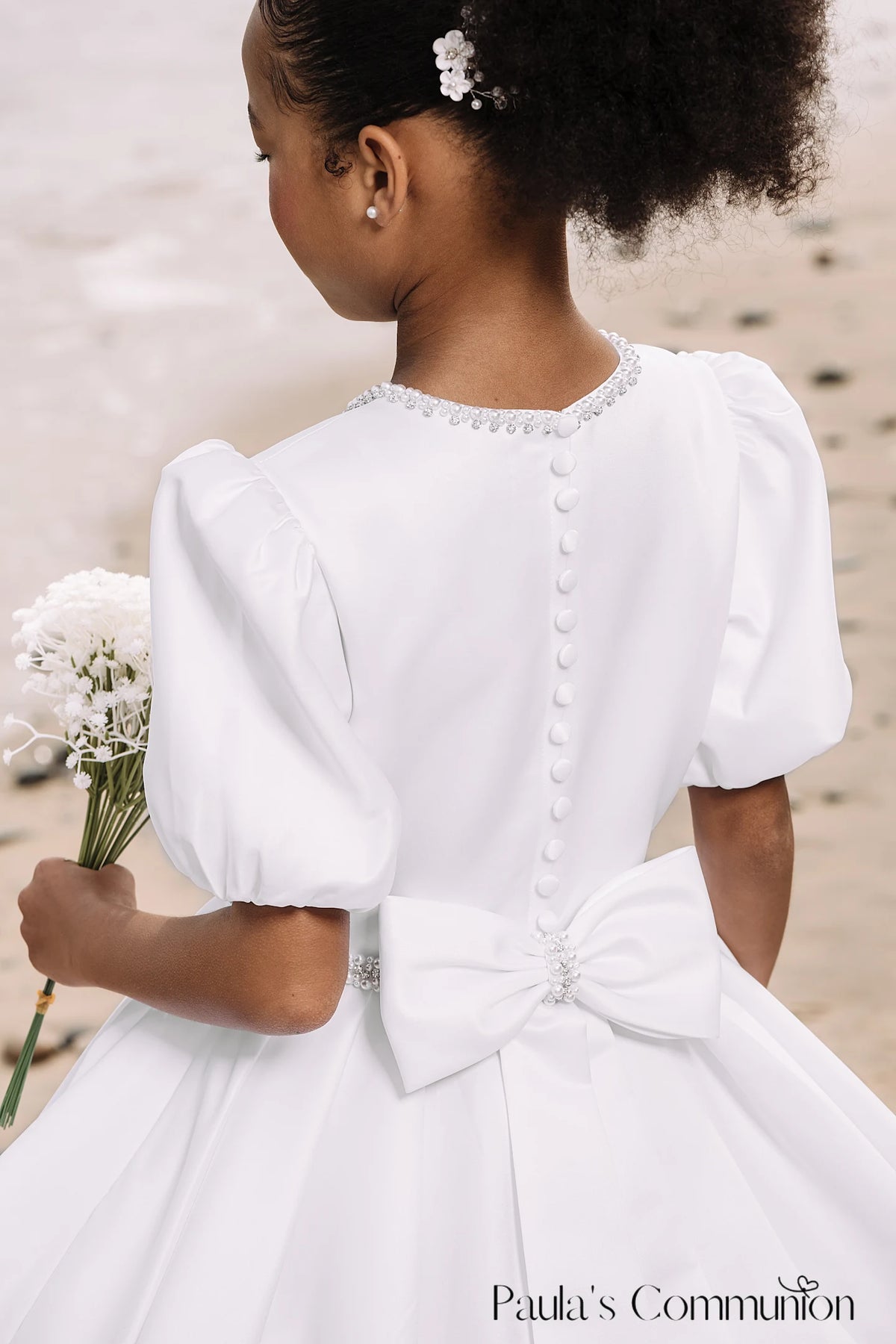 Paula's Communion Girls White Communion Dress:- PJ107