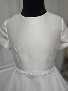 SALE COMMUNION DRESS Isabella Girls White Communion Dress:- IS25379 Age 6