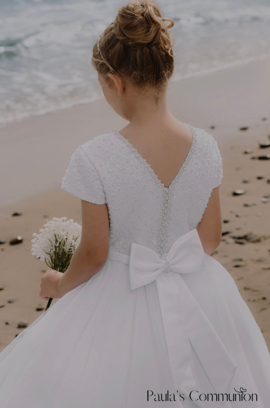 Paula's Communion Girls White Communion Dress:- PJ111