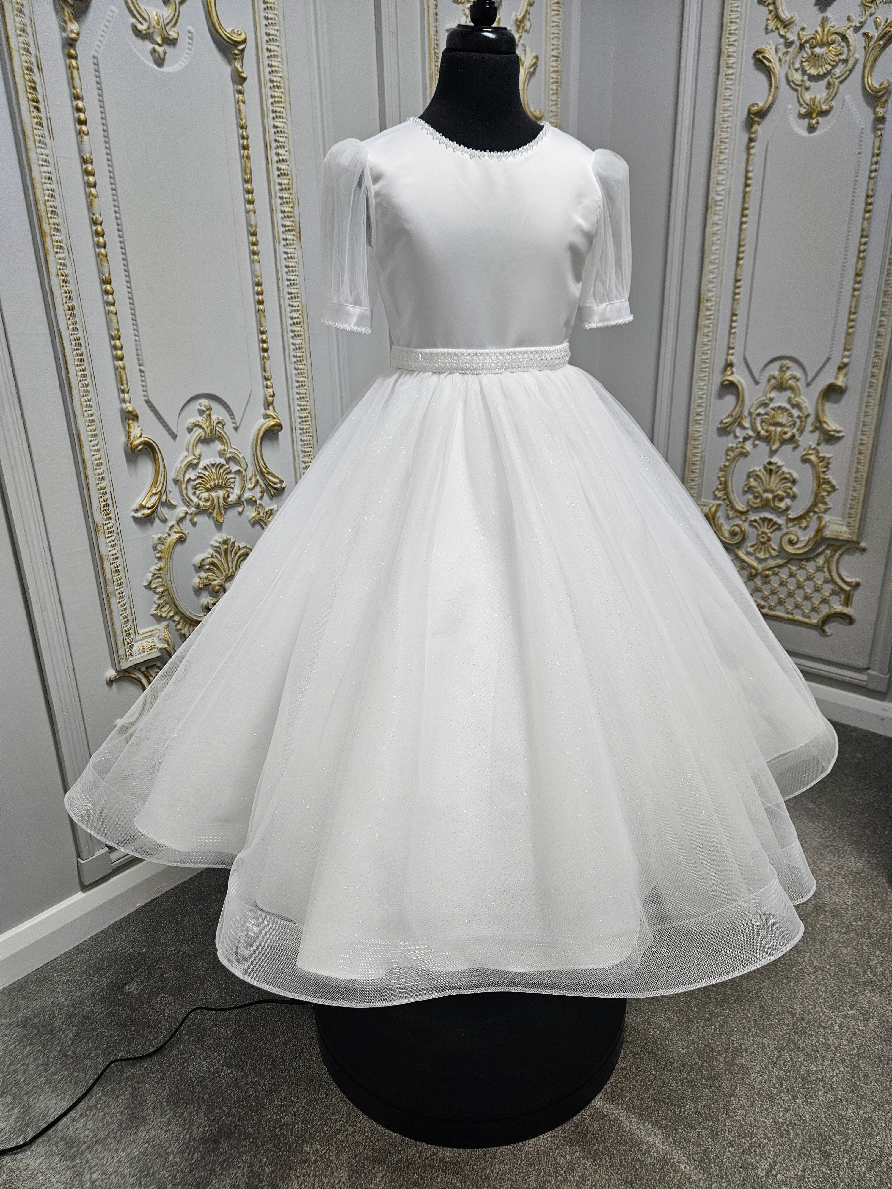 KINDLE EXCLUSIVE Girls White Communion Dress:- PJ106