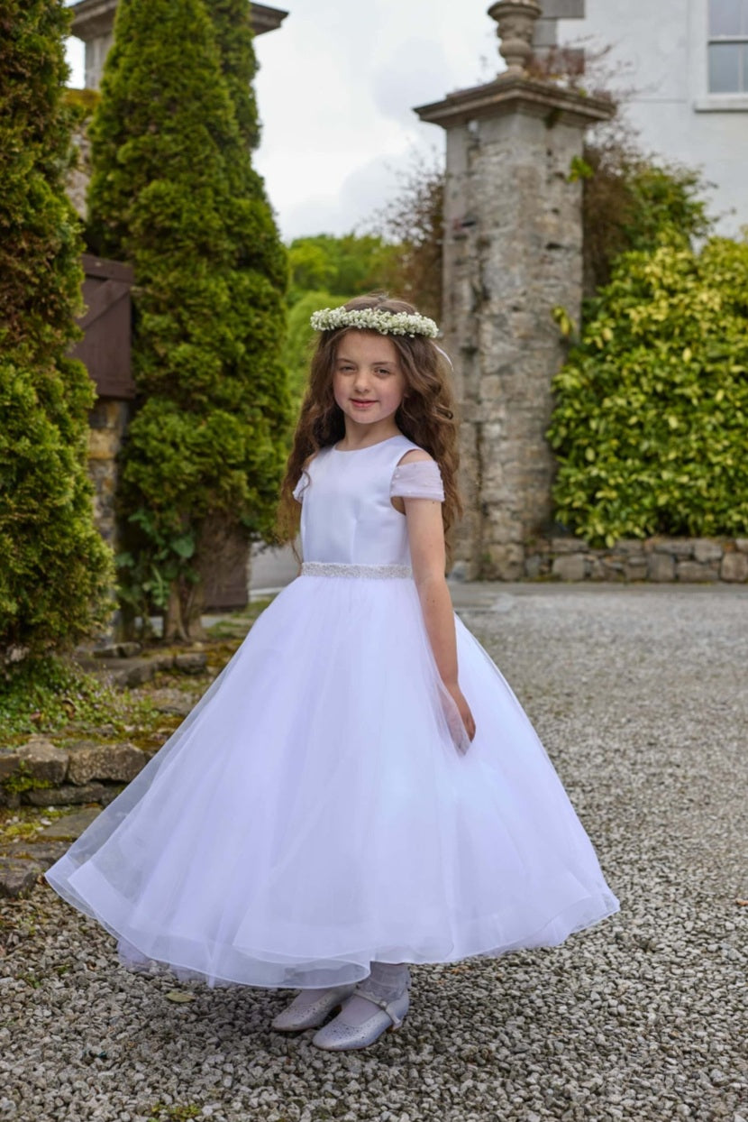 Isabella Girls White Communion Dress IS27424