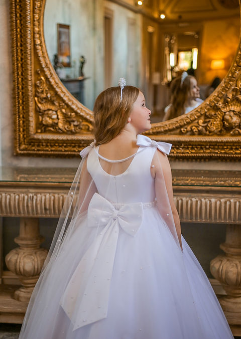Crystal & Pearl Zaria White Communion Dress (Tulle Skirt)