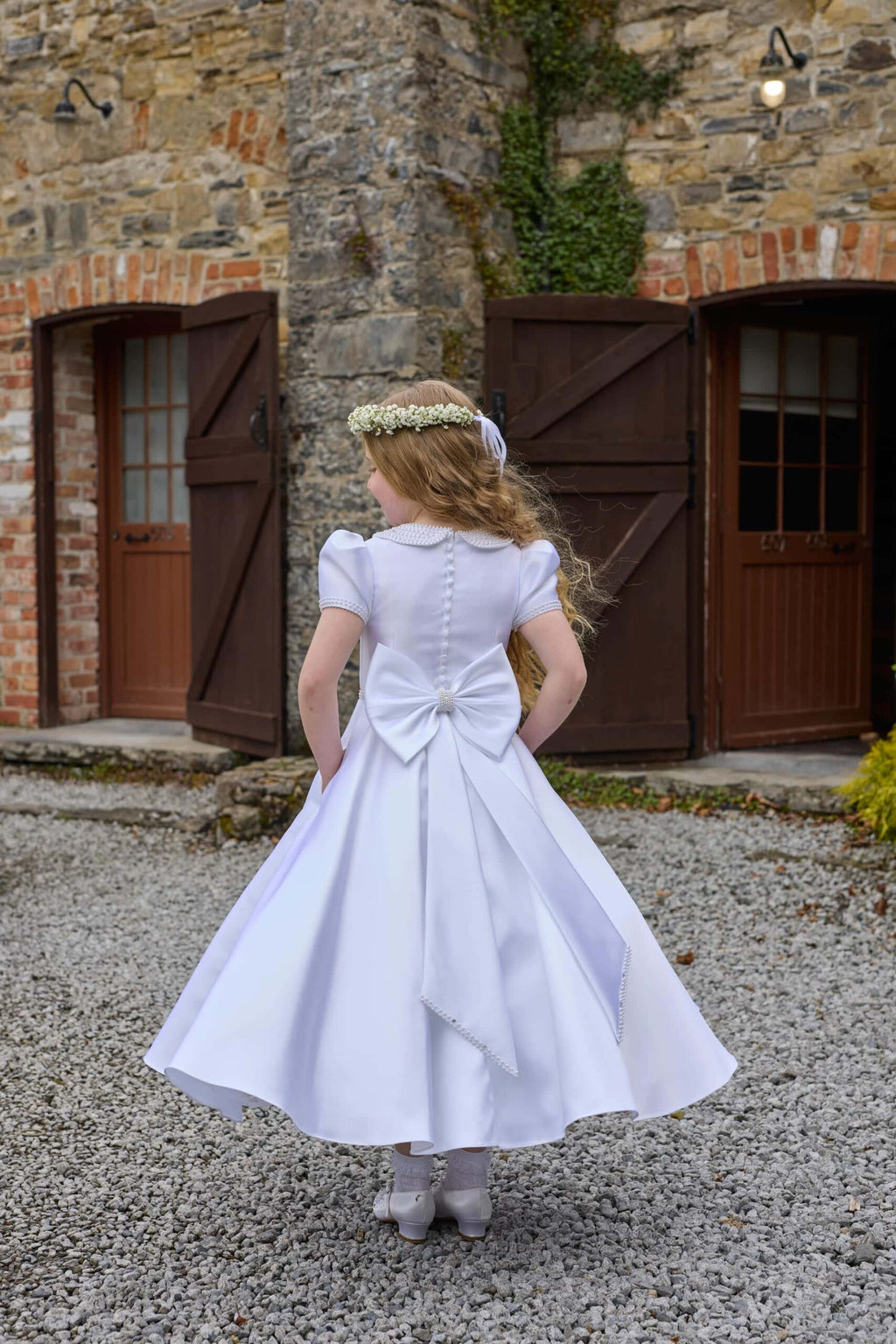 Isabella Girls White Communion Dress:- IS27436