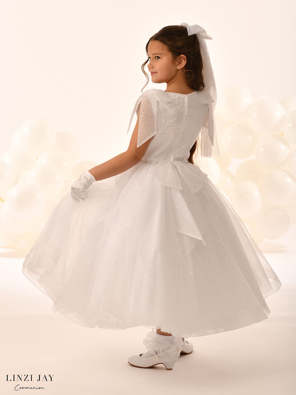 Linzi Jay Girls White Communion Dress:- Khalilah