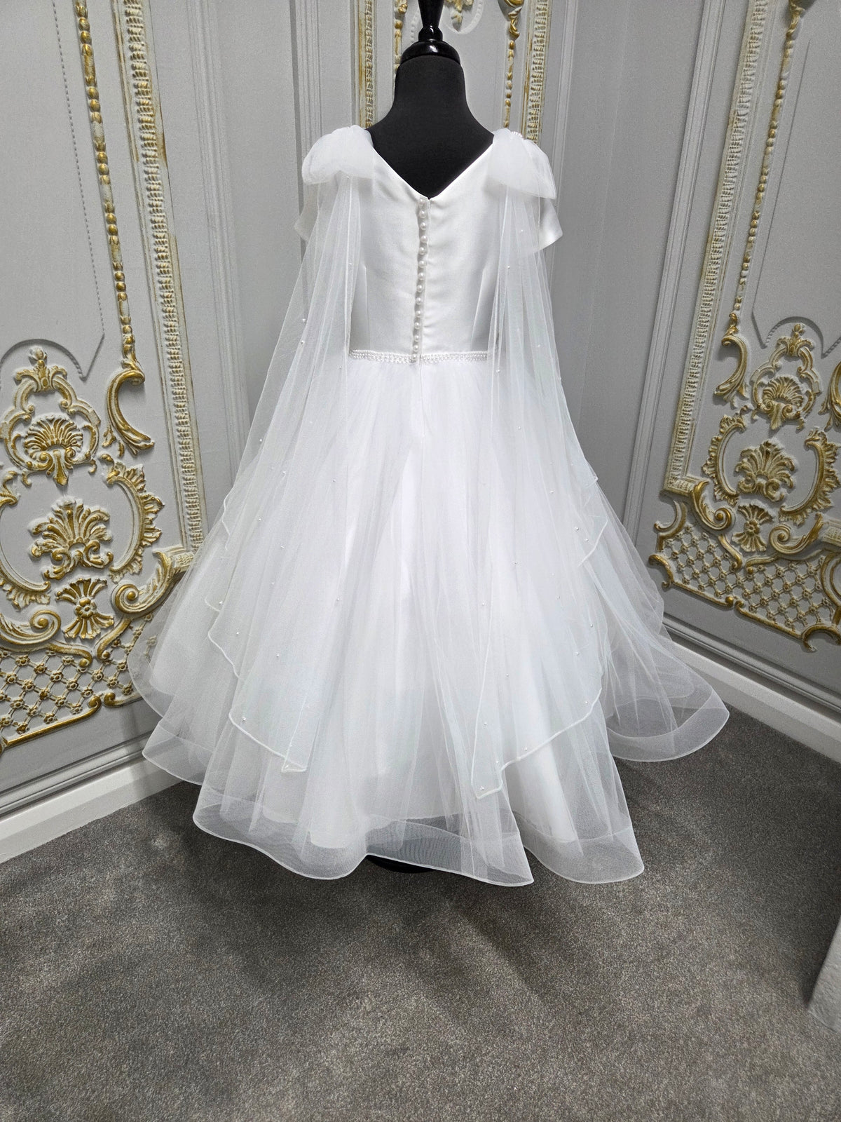 Isabella Girls White Communion Dress IS27500 EXCLUSIVE TO KINDLE