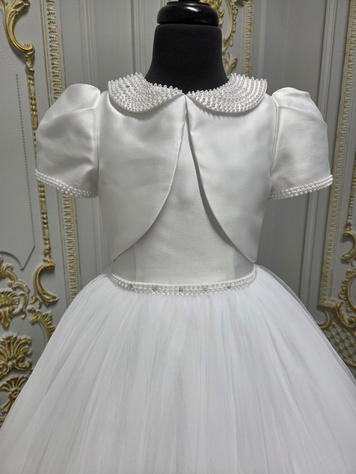 Isabella Girls White Communion Dress:- IS27438