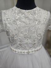 Load image into Gallery viewer, SALE COMMUNION DRESS Little People Girls White Communion Dress:- Nova Age 6, 7 &amp; 8
