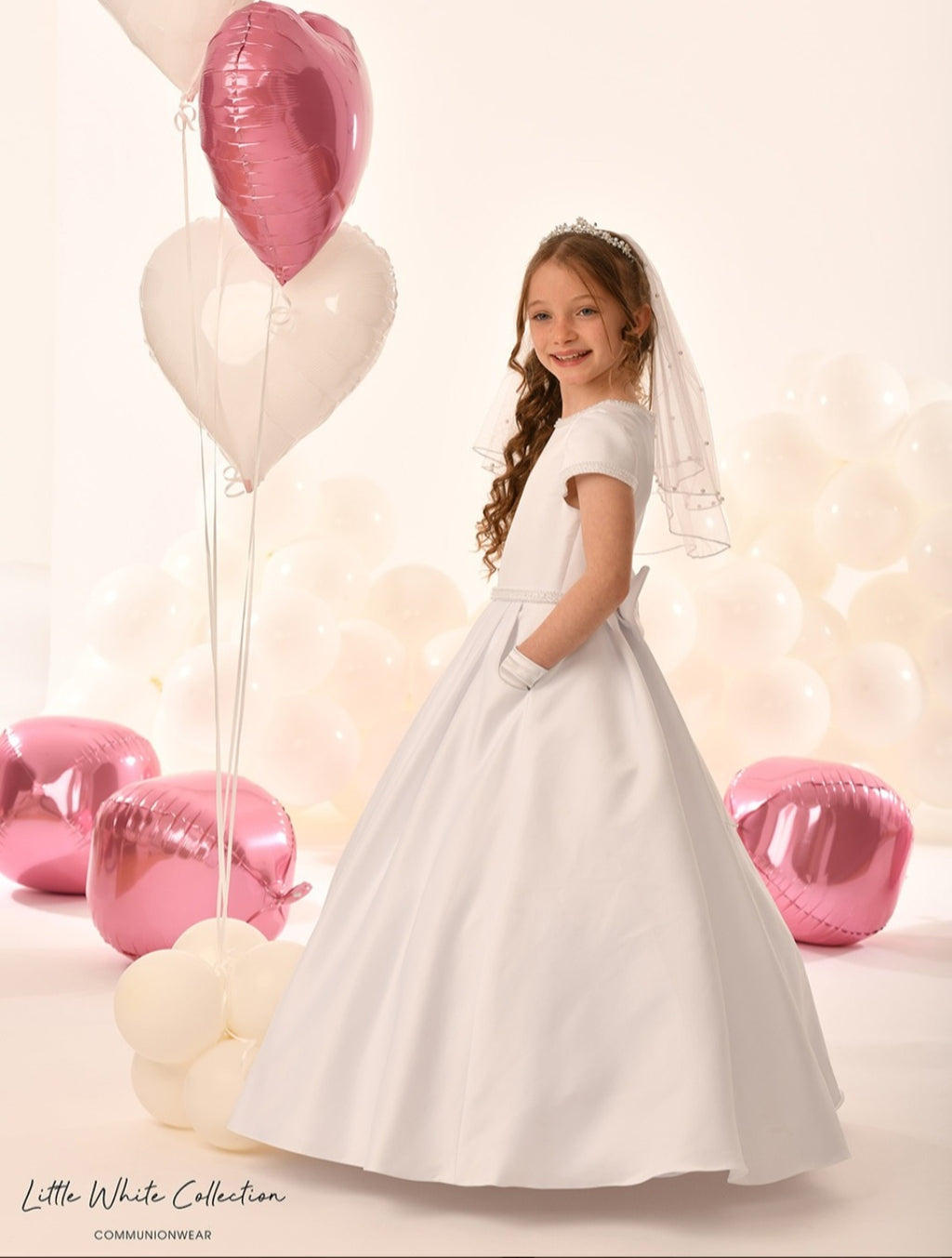 Little White Collection White Communion Dress:- LWCD226