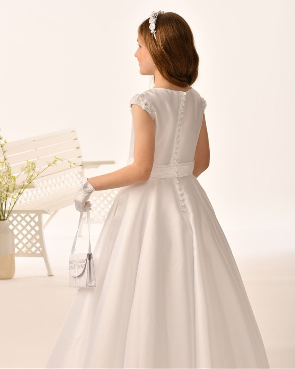 Rosa Bella By Sweetie Pie Girls White Communion Dress:- RB673