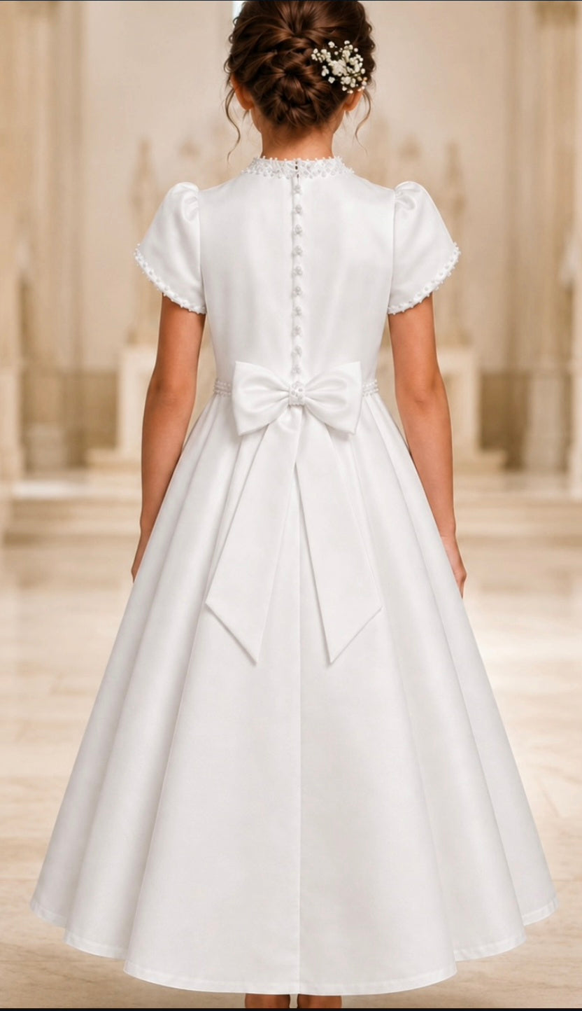 Paula's Communion Girls White Communion Dress:- PJ112