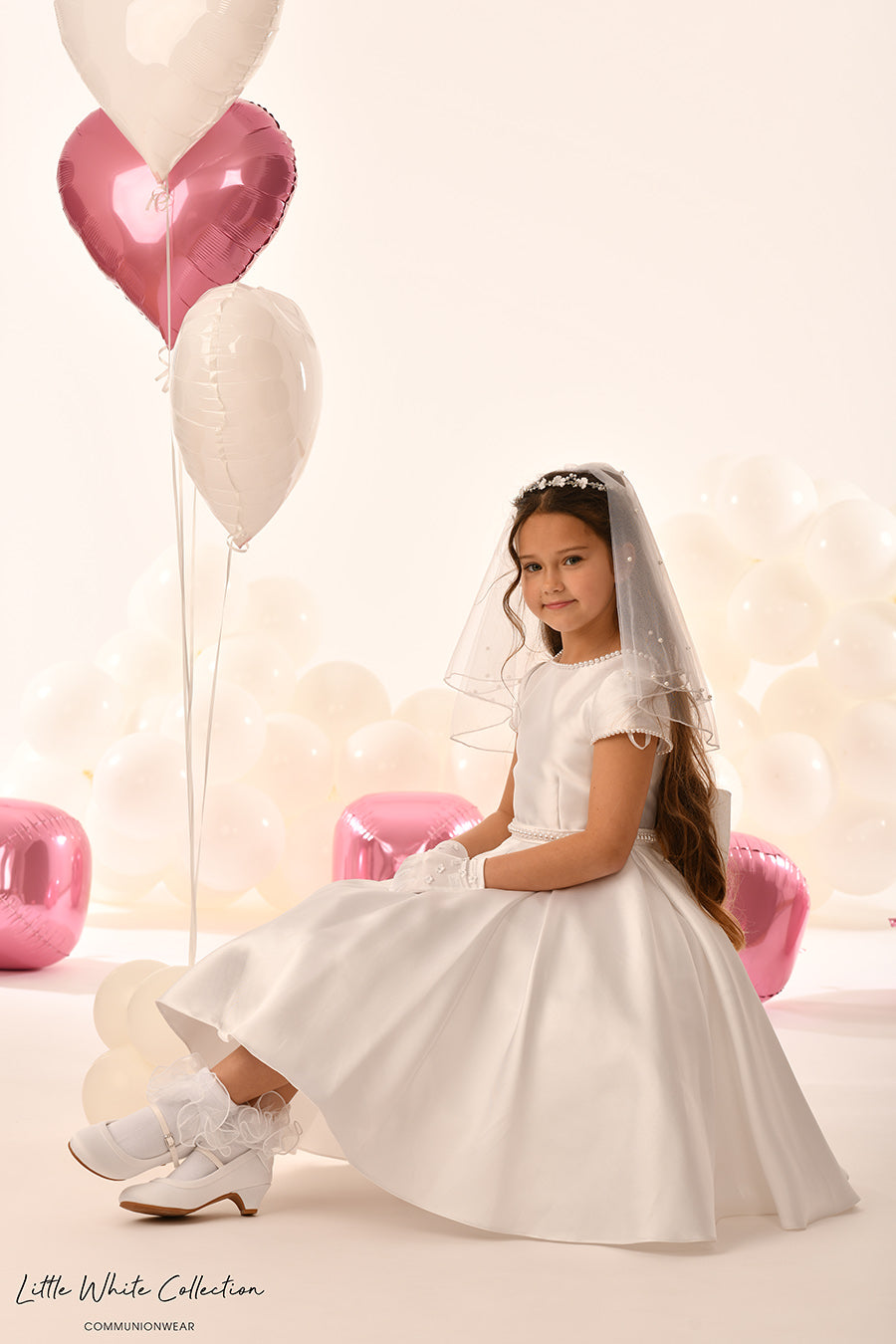 Little White Collection White Communion Dress:- LWCD231