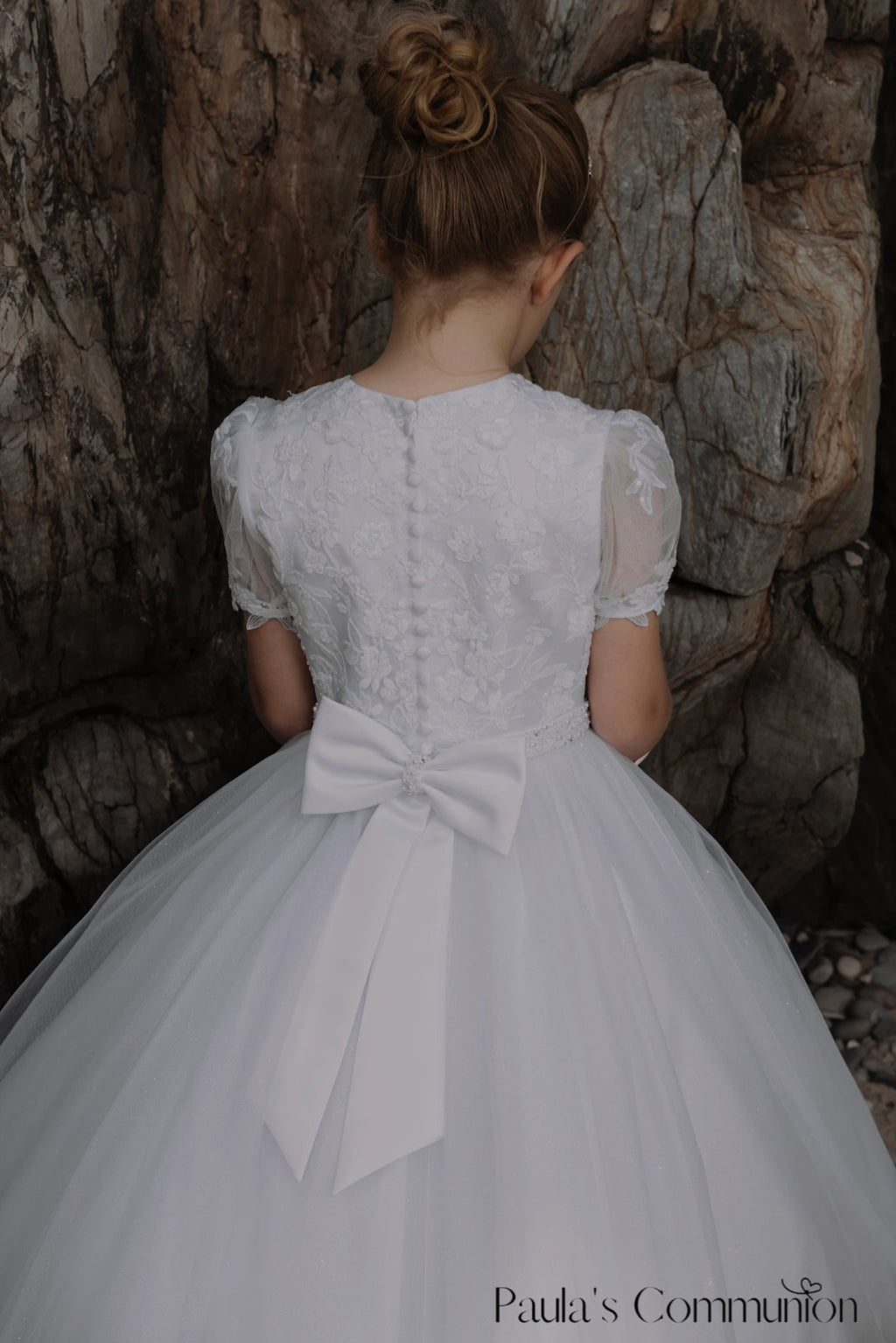 Paula's Communion Girls White Communion Dress:- PJ104