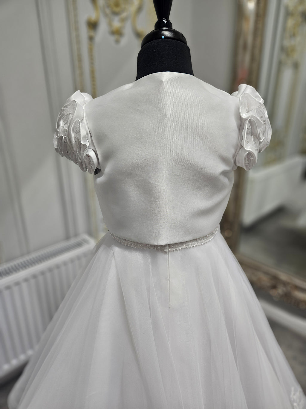 SALE COMMUNION DRESS KOKO Girls White Communion Dress:- KO25830/832 AGE 6, 7 & 8