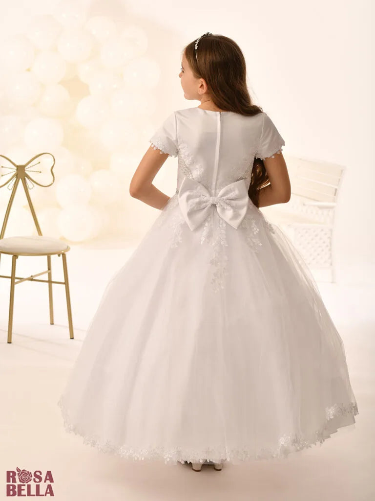 Rosa Bella By Sweetie Pie Girls White Communion Dress:- RB805