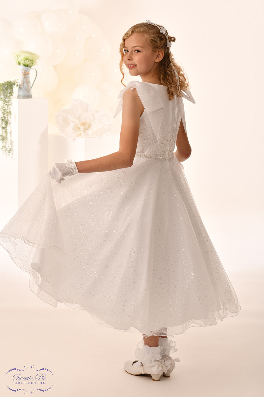 Sweetie Pie Girls White Communion Dress:- 5040