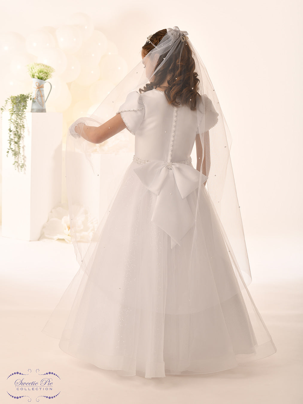 Sweetie Pie Girls White Communion Dress:- 5041
