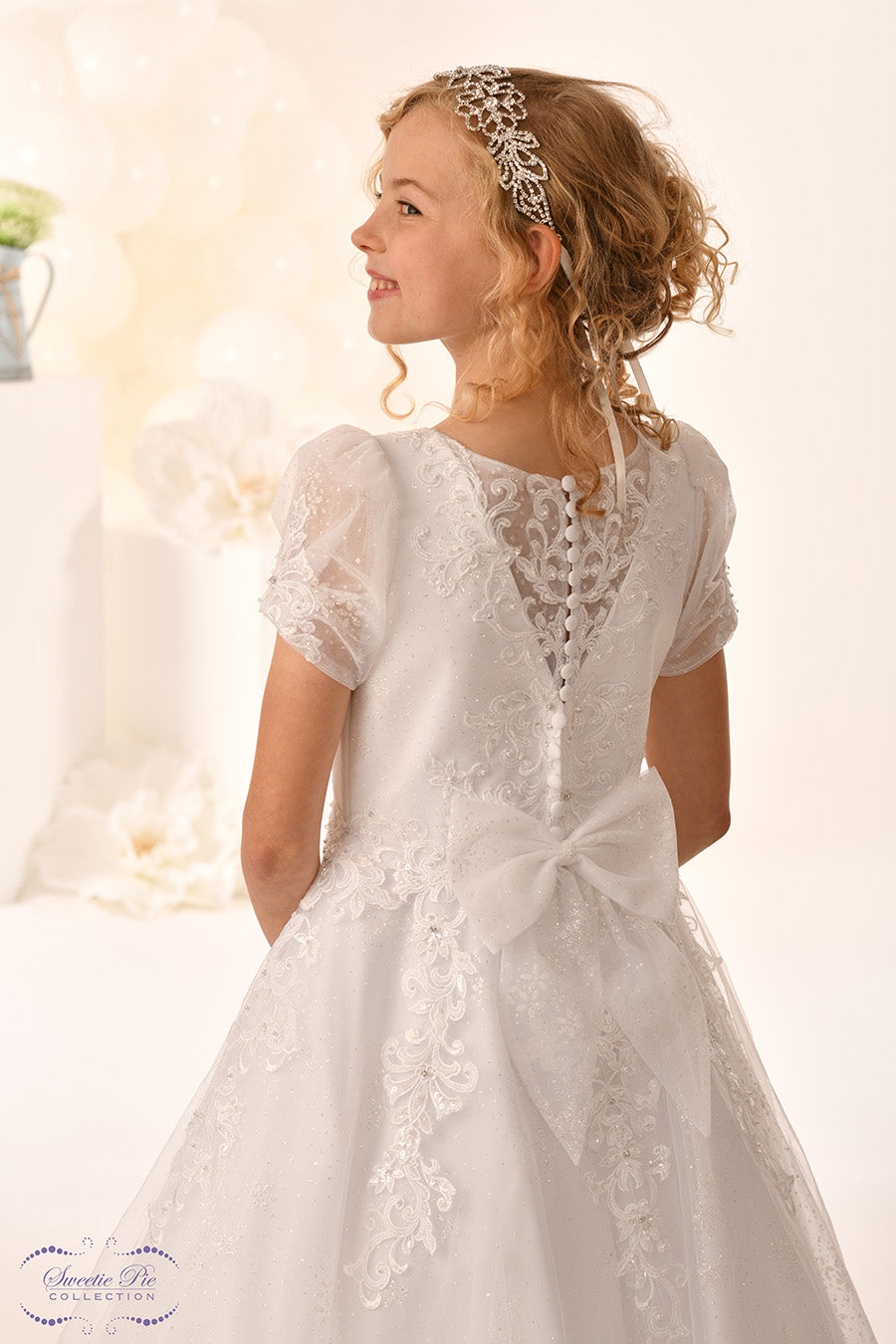 Sweetie Pie Girls White Communion Dress:- 5051
