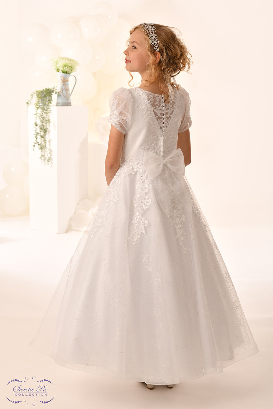 Sweetie Pie Girls White Communion Dress:- 5051