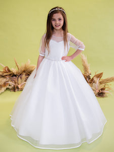 SALE COMMUNION DRESS Linzi Jay Girls White Communion Dress:- Wendi