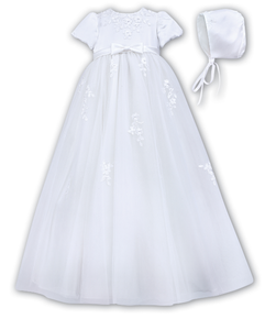 Sarah Louise Christening Robe & Bonnet - White