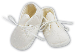 Sarah Louise Boys Christening Shoes - Ivory