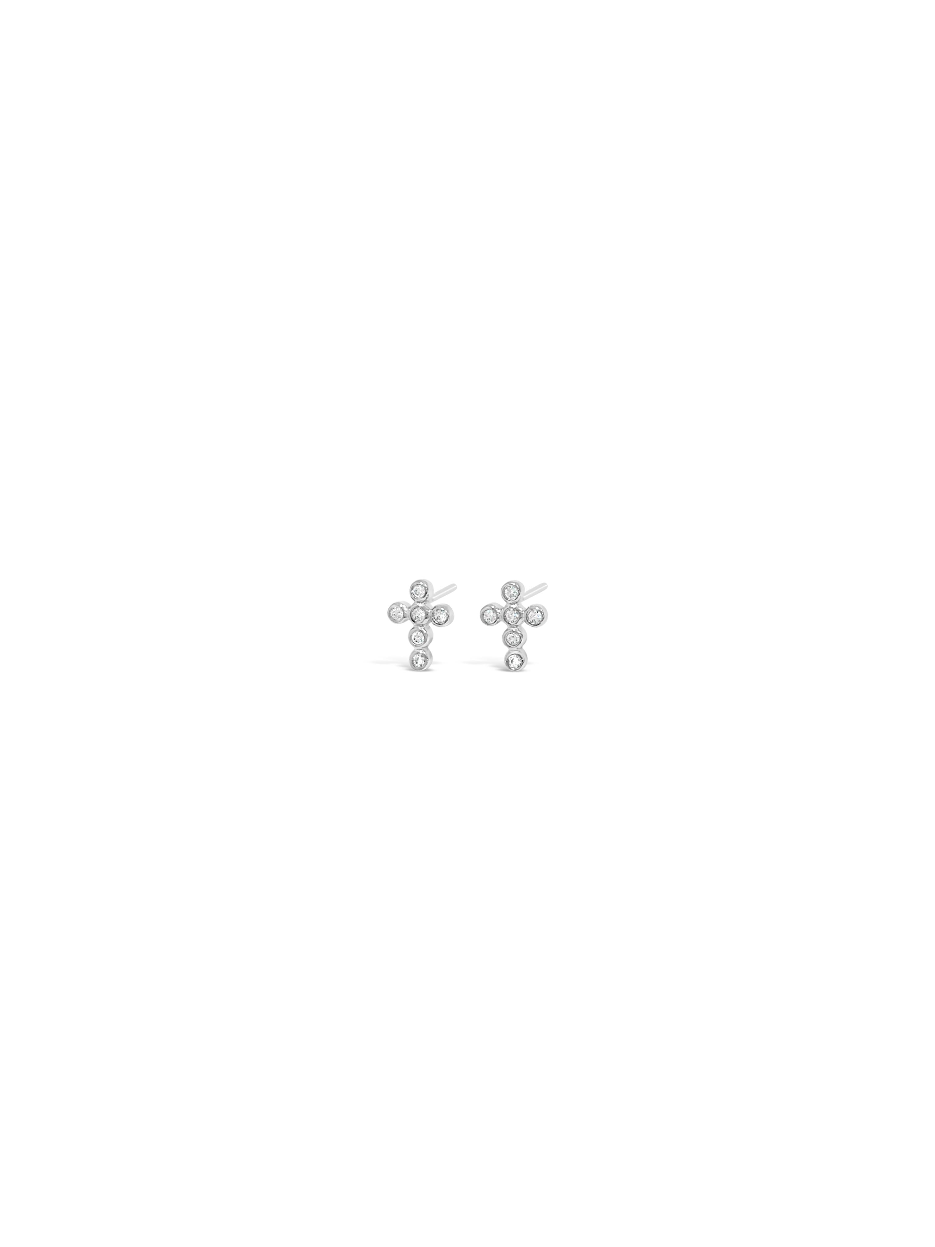 Absolute Jewellery Diamante Cross Earrings HCE409