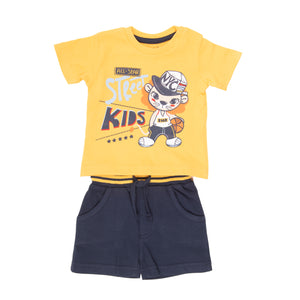 SUMMER SALE Babybol Boys Yellow T-Shirt & Shorts Set LAST ONE  AGE 12MTHS