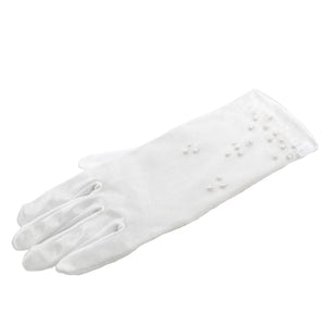 Linzi Jay Pearl Satin Gloves:- LG64WT