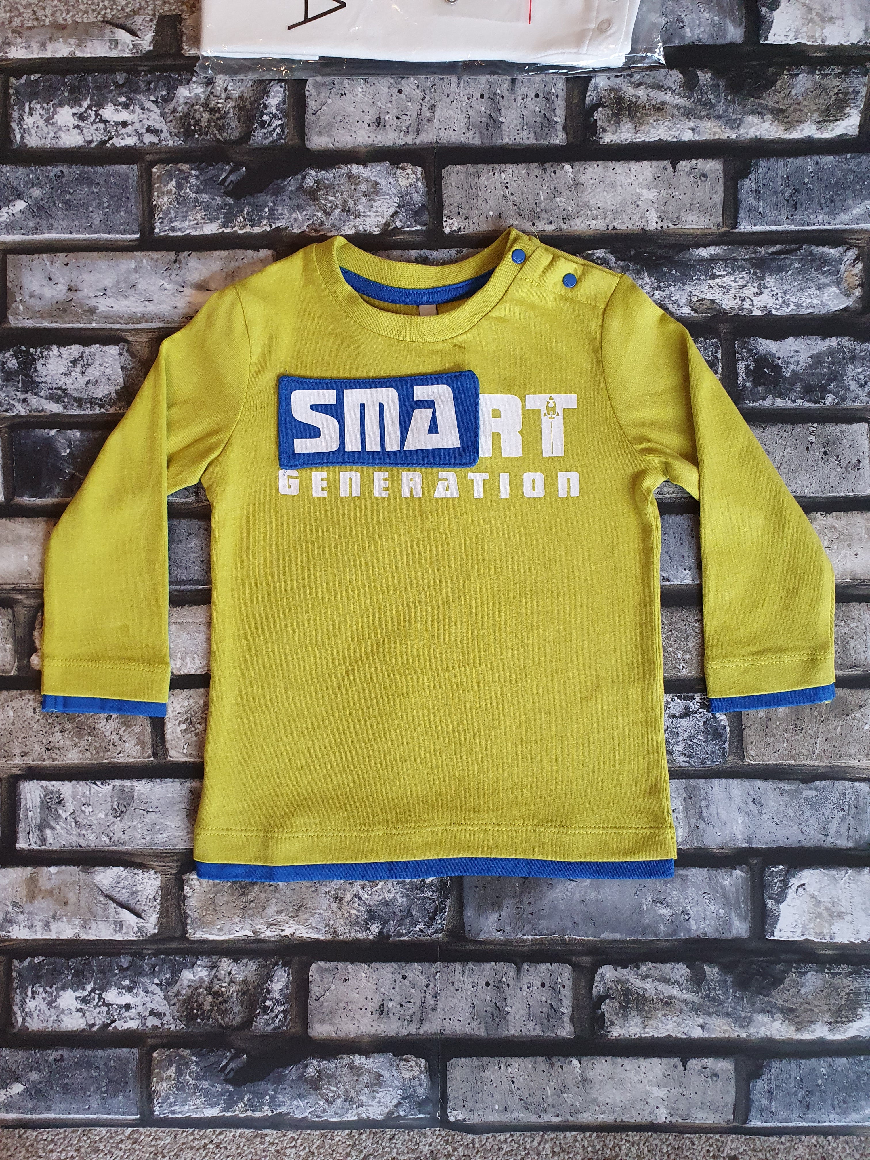 SUMMER SALE Birba Boys Lime Green Long Sleeve Tee 18MTHS