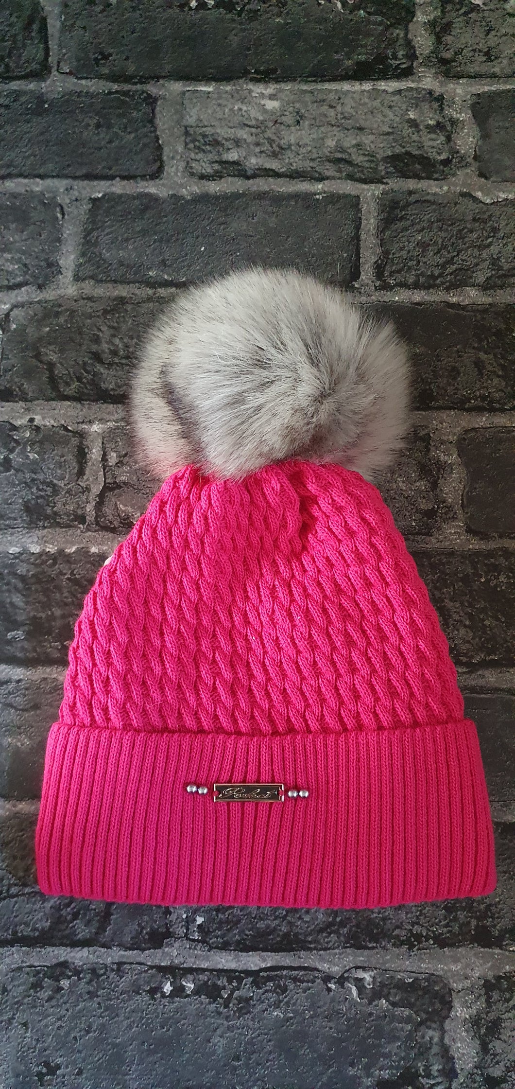 SALE Fuschia Pink POM POM Hat