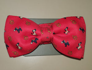 SALE One Varones Boys Bow Tie - Red With Horse Motif