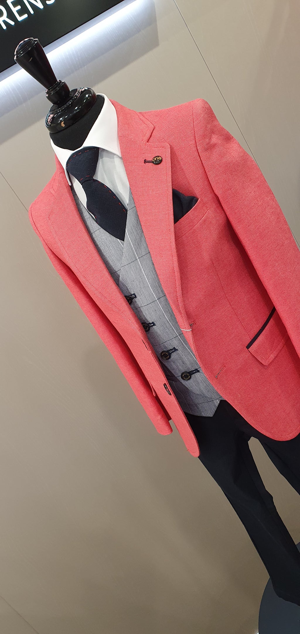 SALE One Varones Boys Navy Tie With Red Stitching