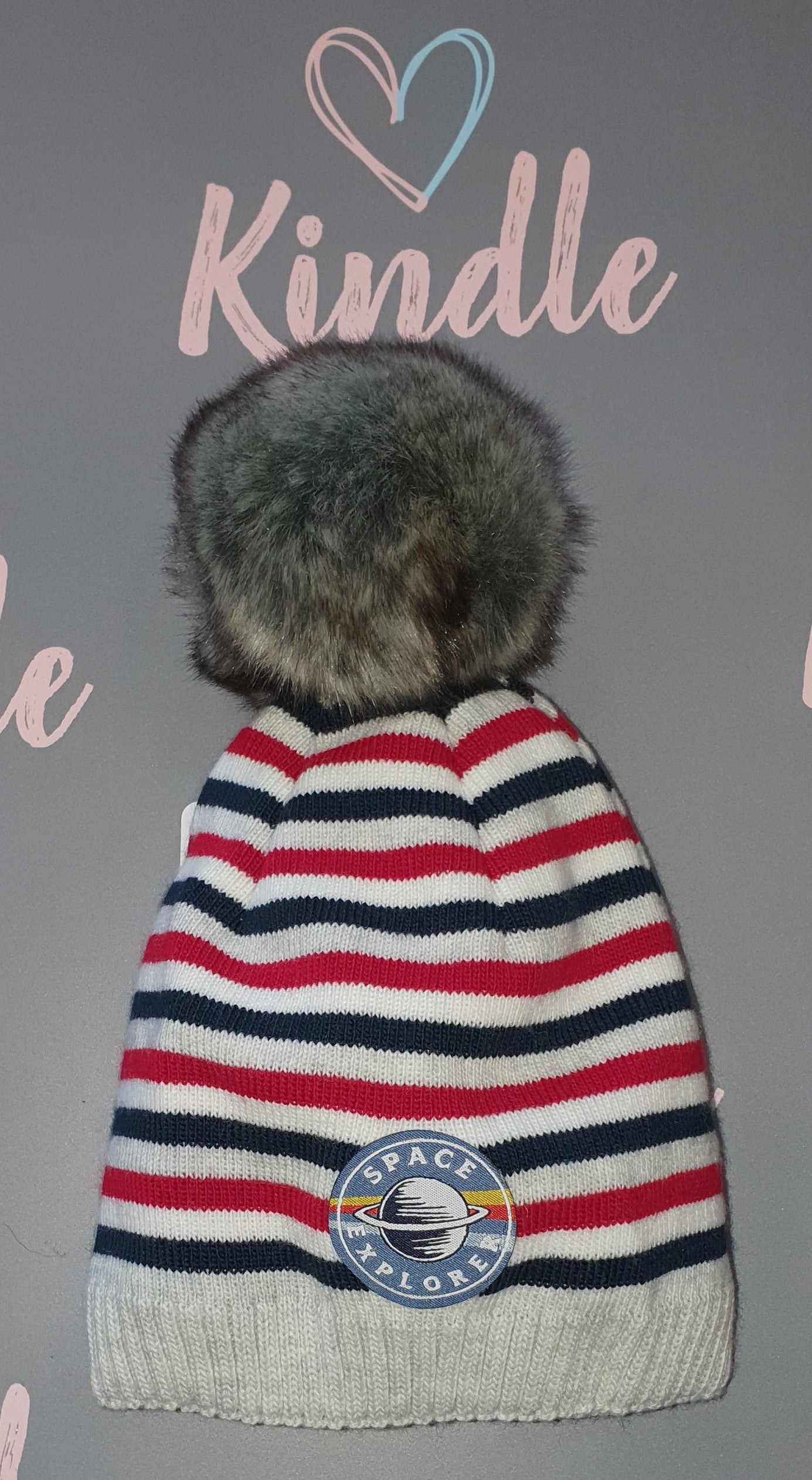 SALE Baby Boys Stripe Pom Pom Hat