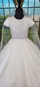 Exclusive To KINDLE Rosa Bella Girls White Communion Dress:- Charlotte