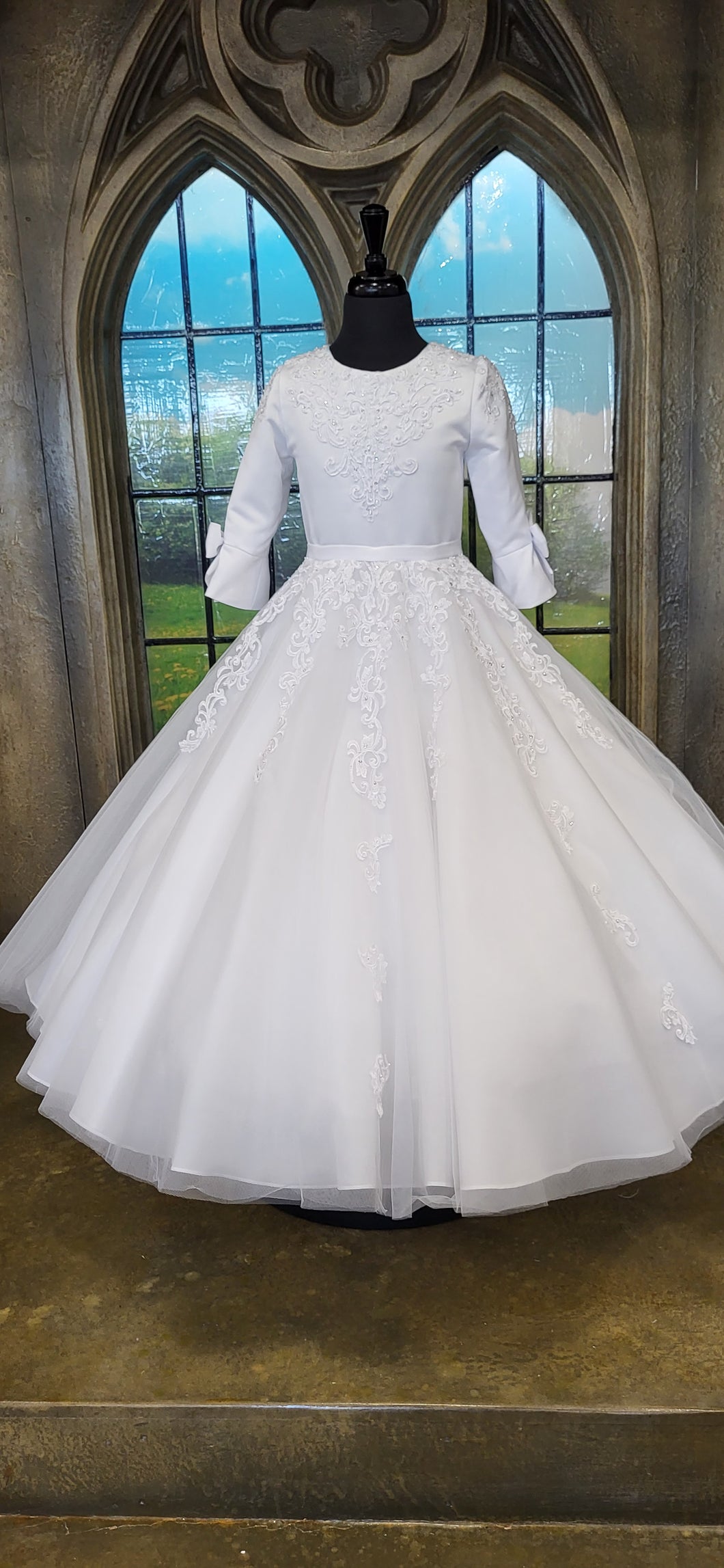 SALE COMMUNION DRESS ExclusiveTo KINDLE Rosa Bella Girls White Communion Dress:- Sophie