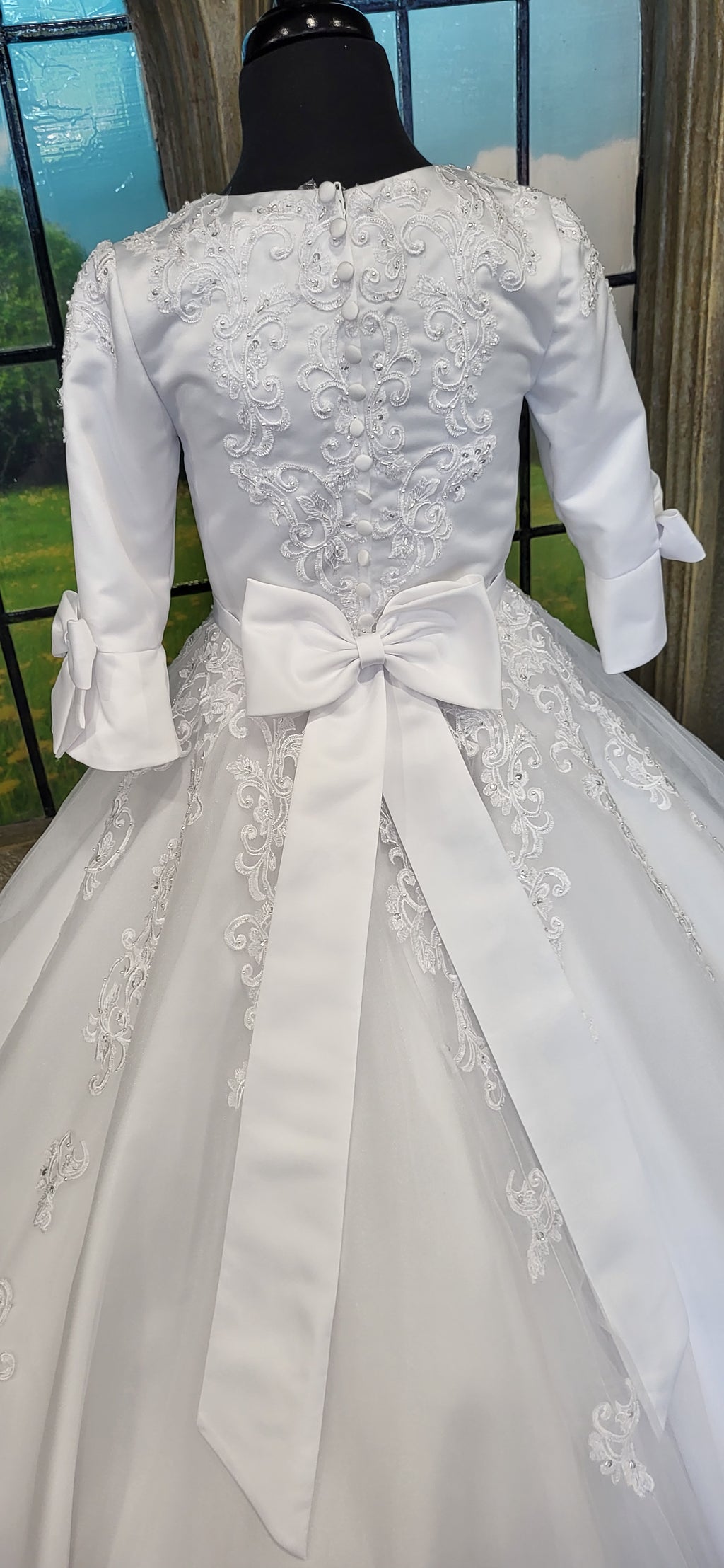 SALE COMMUNION DRESS ExclusiveTo KINDLE Rosa Bella Girls White Communion Dress:- Sophie Age 9 & 10
