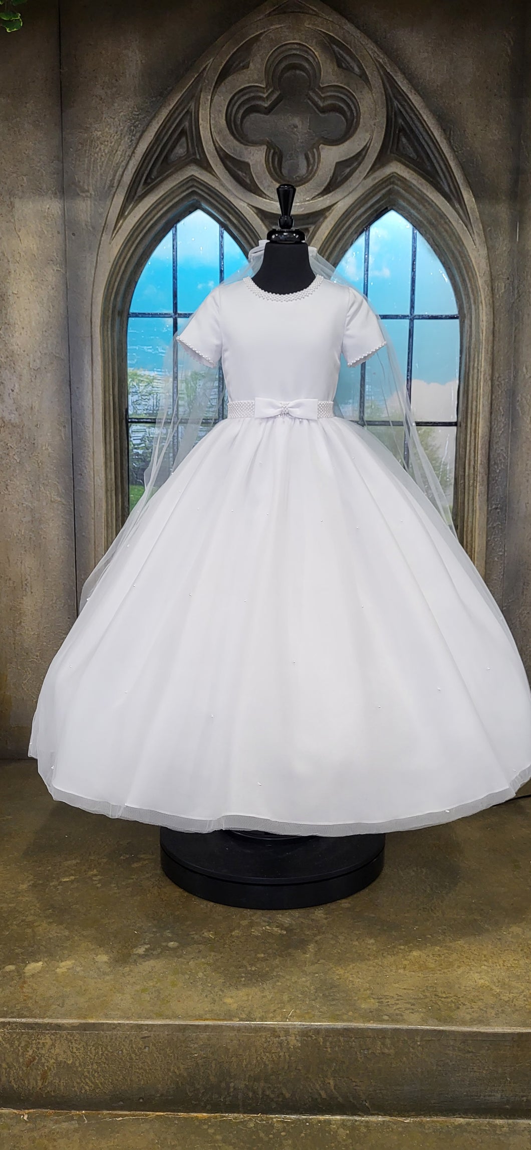 ExclusiveTo KINDLE Rosa Bella Girls White Communion Dress:- Megan