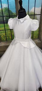 SALE COMMUNION DRESS Isabella Girls White Communion Dress:- IS23445 Age 8 & 9
