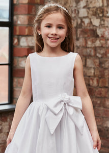 SALE COMMUNION DRESS Emily Grace Girls White Communion Dress With Puff Cap Sleeve:- EG20369 AGE 8 & 9