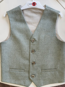 One Varones Boys Moss Green Waistcoat:-10-10018 84