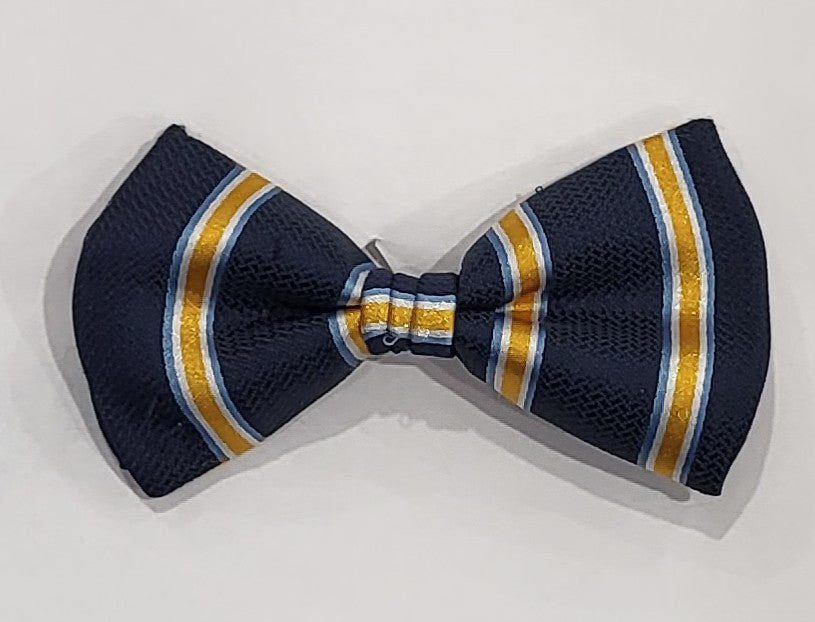 SALE One Varones Boys Navy Bow Tie With Gold Stripe