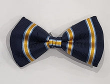 Load image into Gallery viewer, SALE One Varones Boys Navy Bow Tie With Gold Stripe
