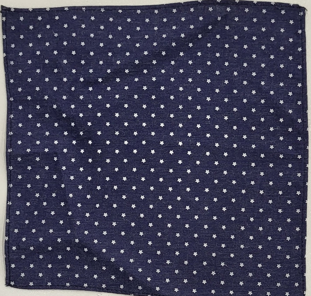 SALE One Varones Boys Pocket Square:- Navy With With Stars